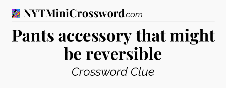 Pants accessory that might be reversible Crossword Clue