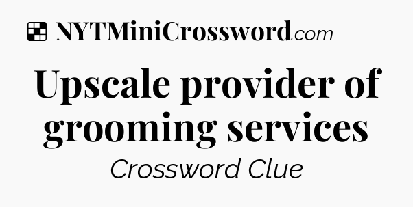 Solution: Upscale provider of grooming services - NYT Crossword