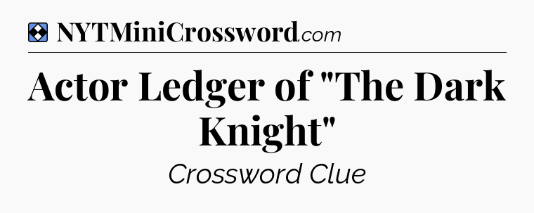 Solution: Actor Ledger of 