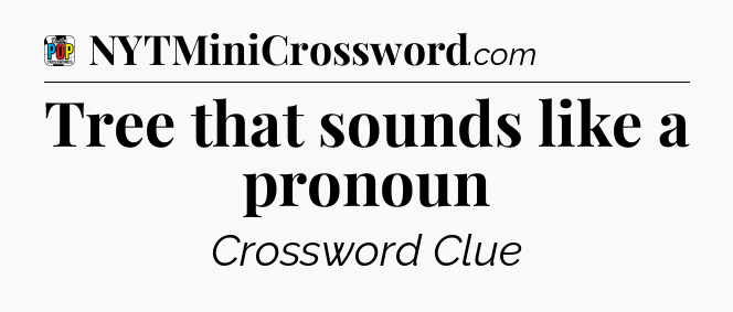 Tree that sounds like a pronoun Crossword Clue
