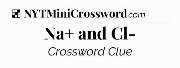Solution: Na+ and Cl- - NYT Crossword