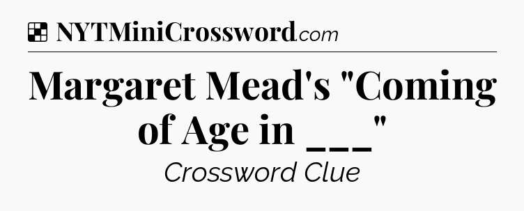 Solution: Margaret Mead's 