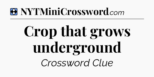 Solution: Crop that grows underground - NYT Mini Crossword