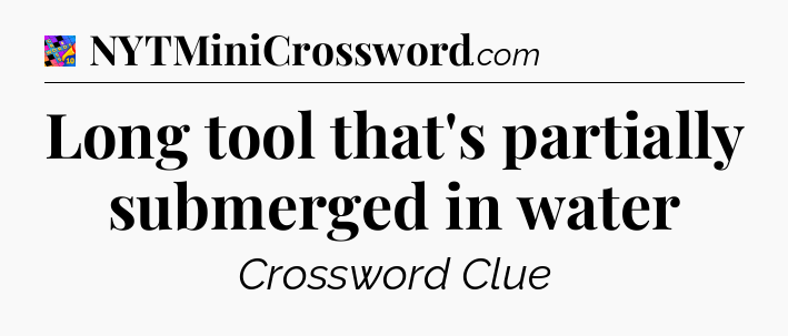 Long tool that's partially submerged in water Crossword Clue