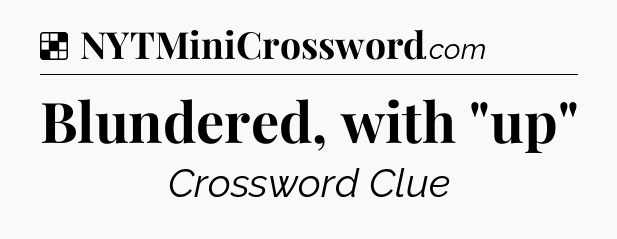 Solution: Blundered, with 