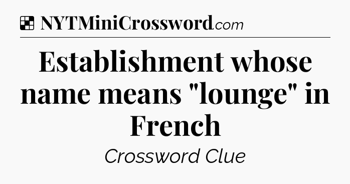 Solution: Establishment whose name means 