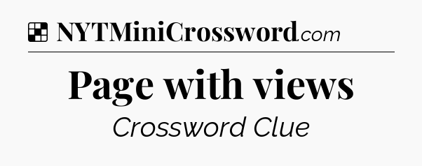 Solution: Page with views - NYT Crossword