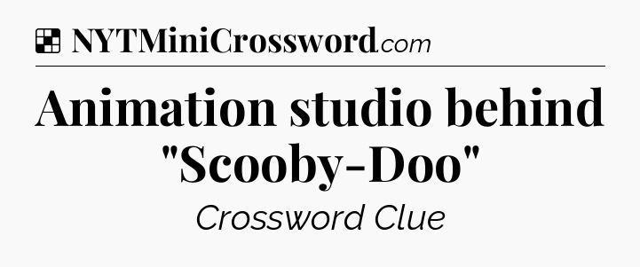 Solution: Animation studio behind 