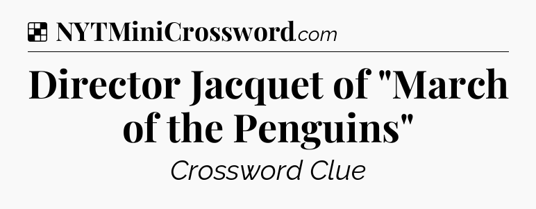 Solution: Director Jacquet of 