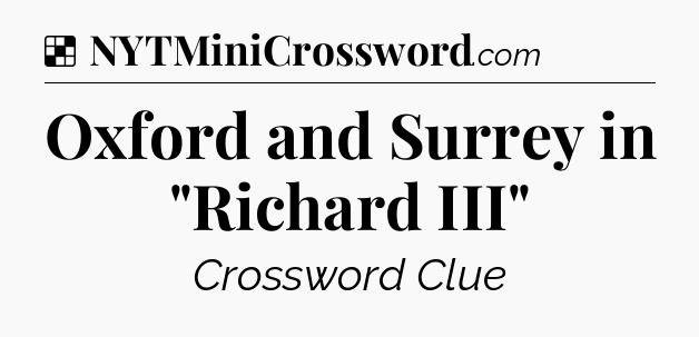Solution: Oxford and Surrey in 
