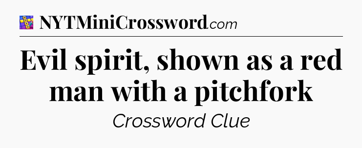 Evil spirit, shown as a red man with a pitchfork Codycross