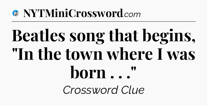 Beatles song that begins, 