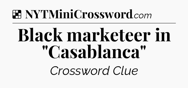 Solution: Black marketeer in 