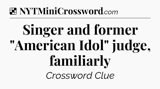 Solution: Singer and former 