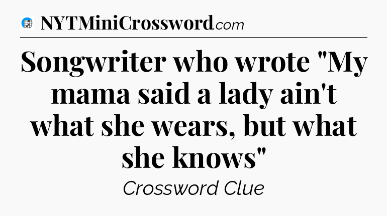 Songwriter who wrote 