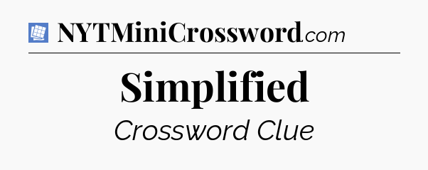 Simplified Puzzle Page Crossword Clue