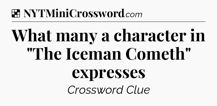 Solution: What many a character in 