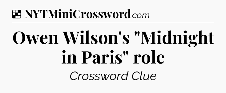 Solution: Owen Wilson's 