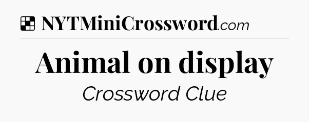 Solution: Animal on display - NYT Crossword