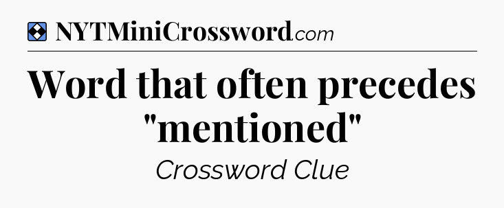 Solution: Word that often precedes 