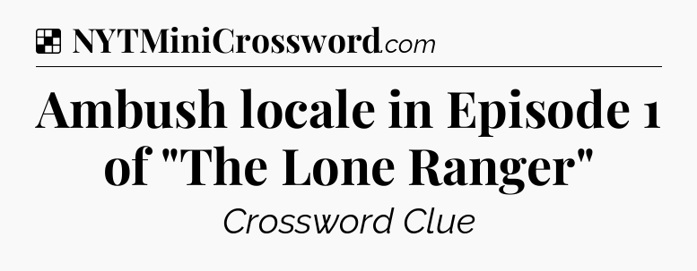 Solution: Ambush locale in Episode 1 of 