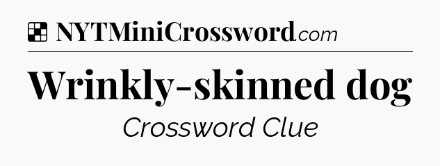 Solution: Wrinkly-skinned dog - NYT Crossword