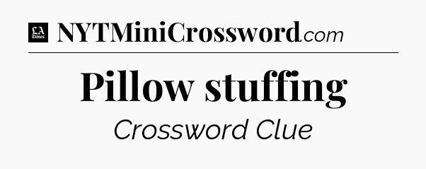 Pillow stuffing - LA Times Crossword