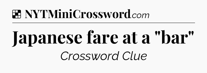 Solution: Japanese fare at a 