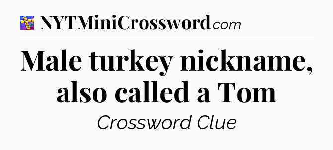 Male turkey nickname, also called a Tom Codycross