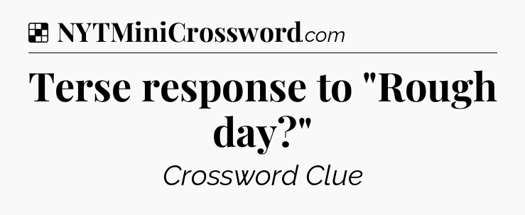 Solution: Terse response to 