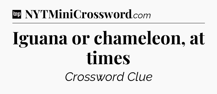 Iguana or chameleon, at times Crossword Clue