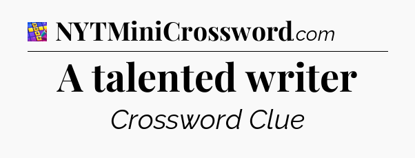 A talented writer Codycross