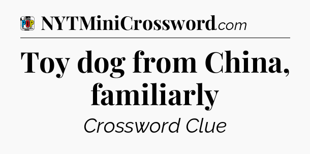 Toy dog from China, familiarly Crossword Clue
