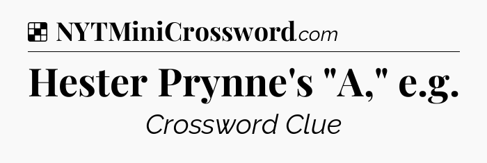Solution: Hester Prynne's 