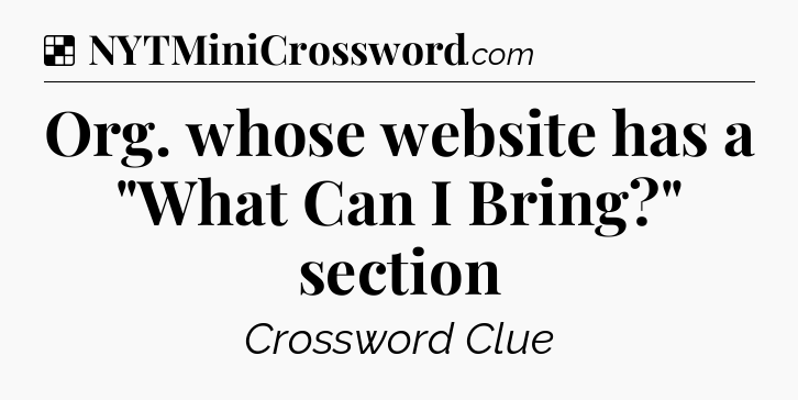 Solution: Org. whose website has a 