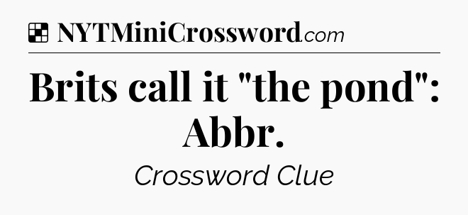 Solution: Brits call it 