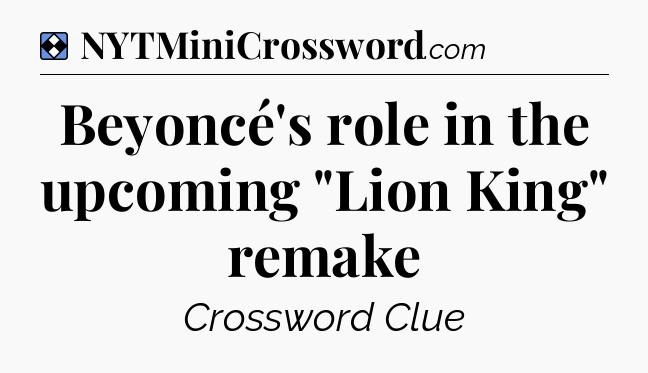 Solution: Beyoncé's role in the upcoming 