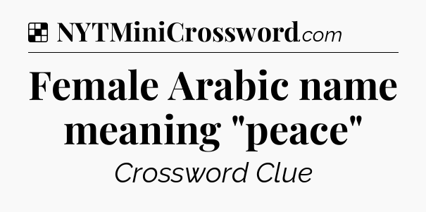 Solution: Female Arabic name meaning 