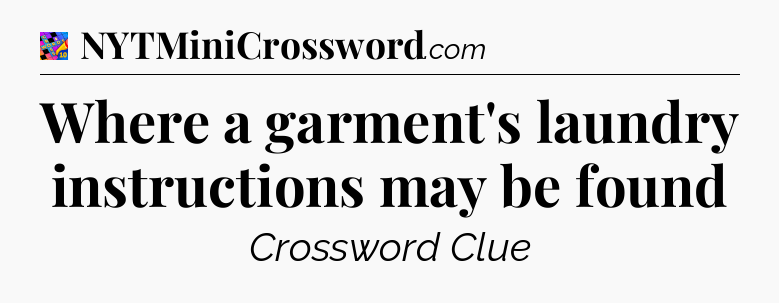 Where a garment's laundry instructions may be found Crossword Clue