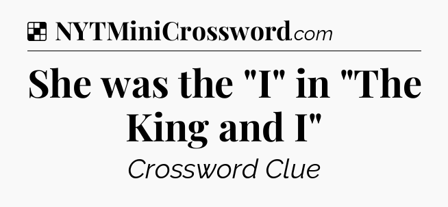 Solution: She was the 
