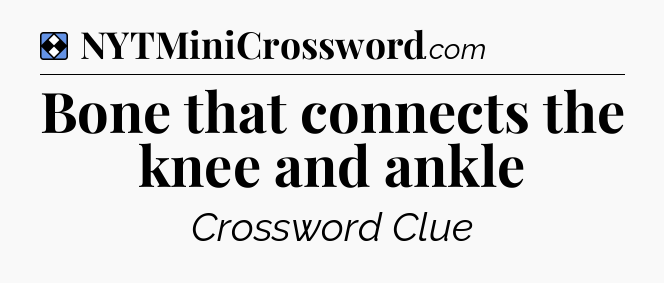 Solution: Bone that connects the knee and ankle - NYT Mini Crossword