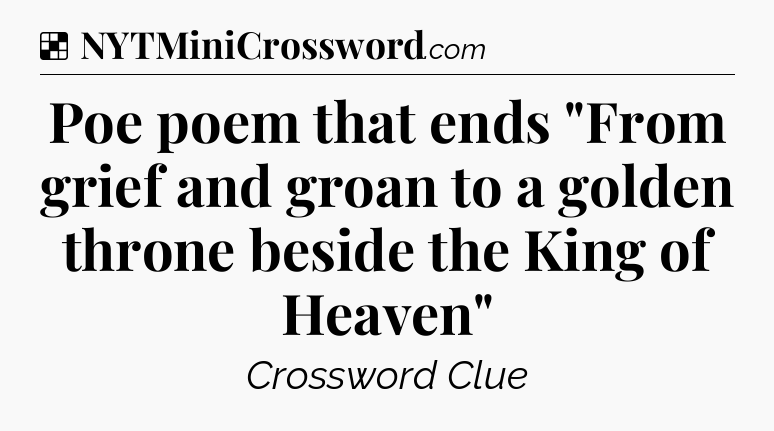 Solution: Poe poem that ends 