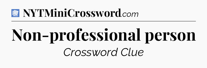 Non-professional person Puzzle Page Crossword Clue