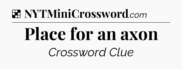 Solution: Place for an axon - NYT Crossword