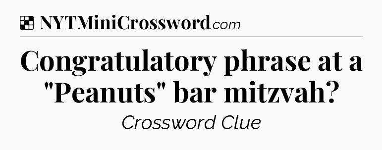 Solution: Congratulatory phrase at a 