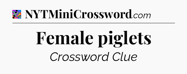 Female piglets Crossword Clue