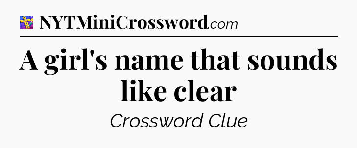 A girl's name that sounds like clear Codycross