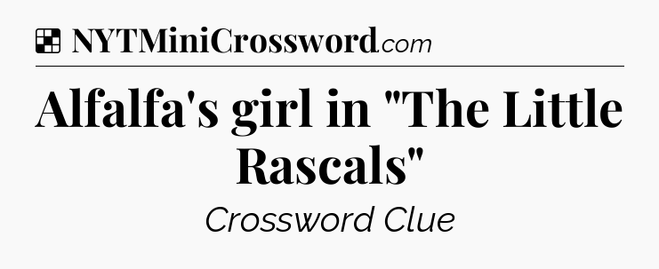 Solution: Alfalfa's girl in 