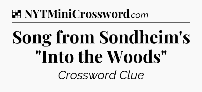 Solution: Song from Sondheim's 