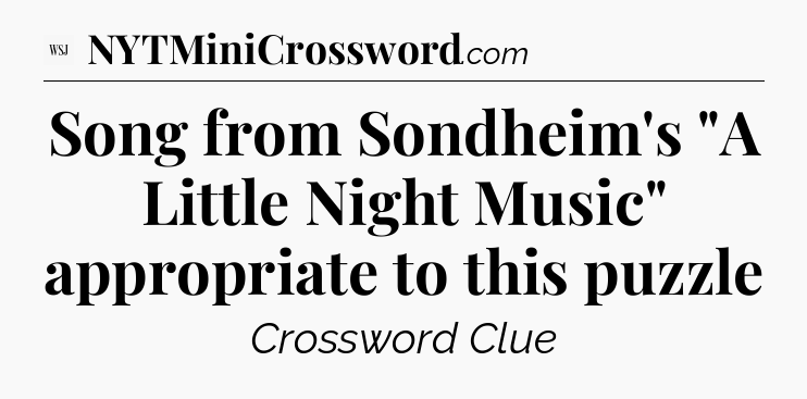 Song from Sondheim's 